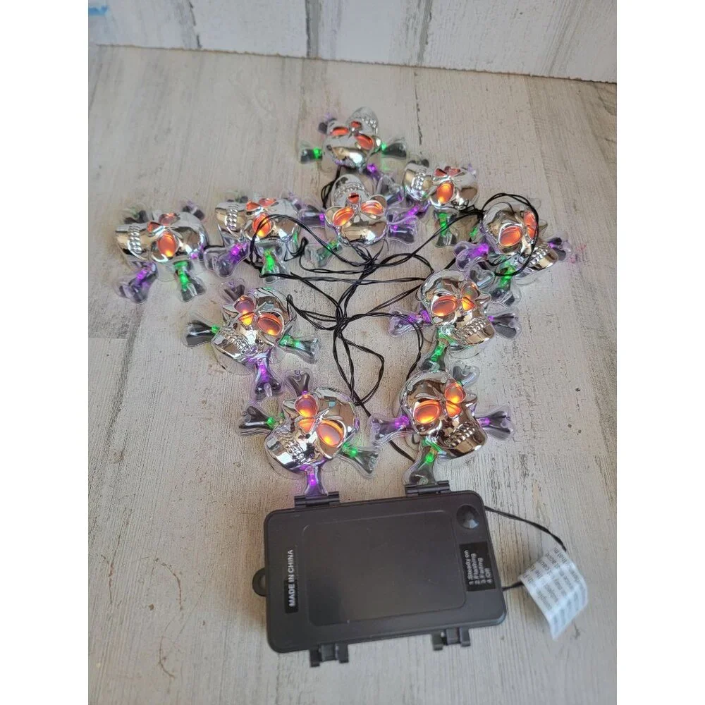 Silver string skeleton Halloween light up home decor spooky